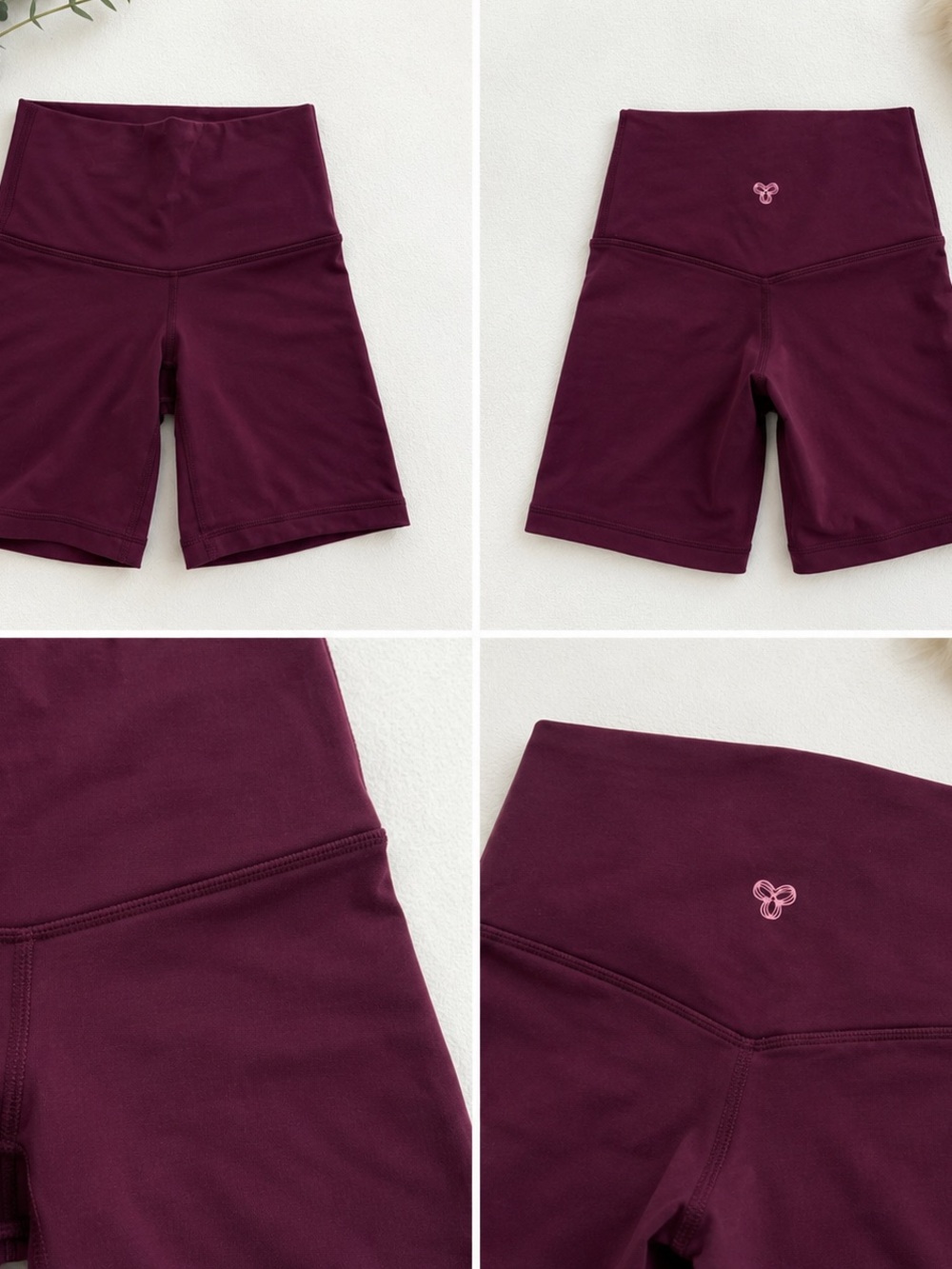 TNA High-Waist Burgundy Athletic Bike Shorts
